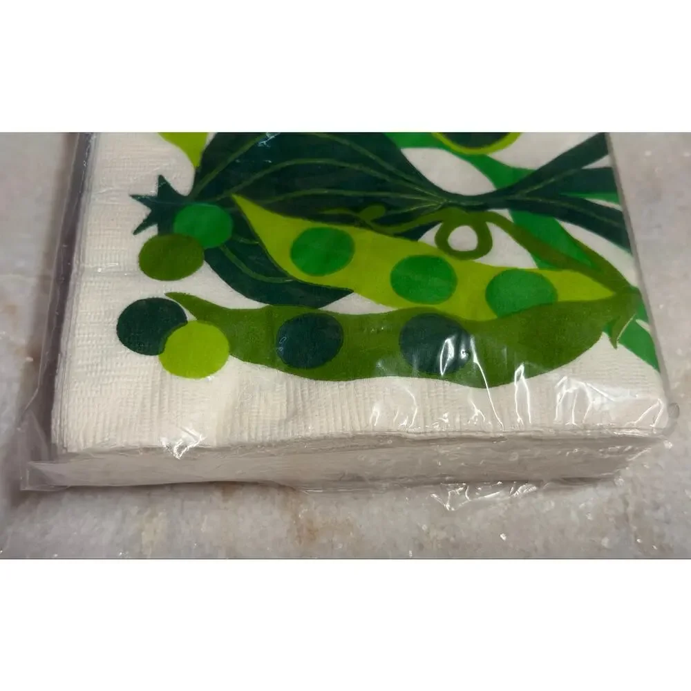 Vintage Party House Kalla Mod Green Paper Napkins NOS Mid Century Retro 20 Count